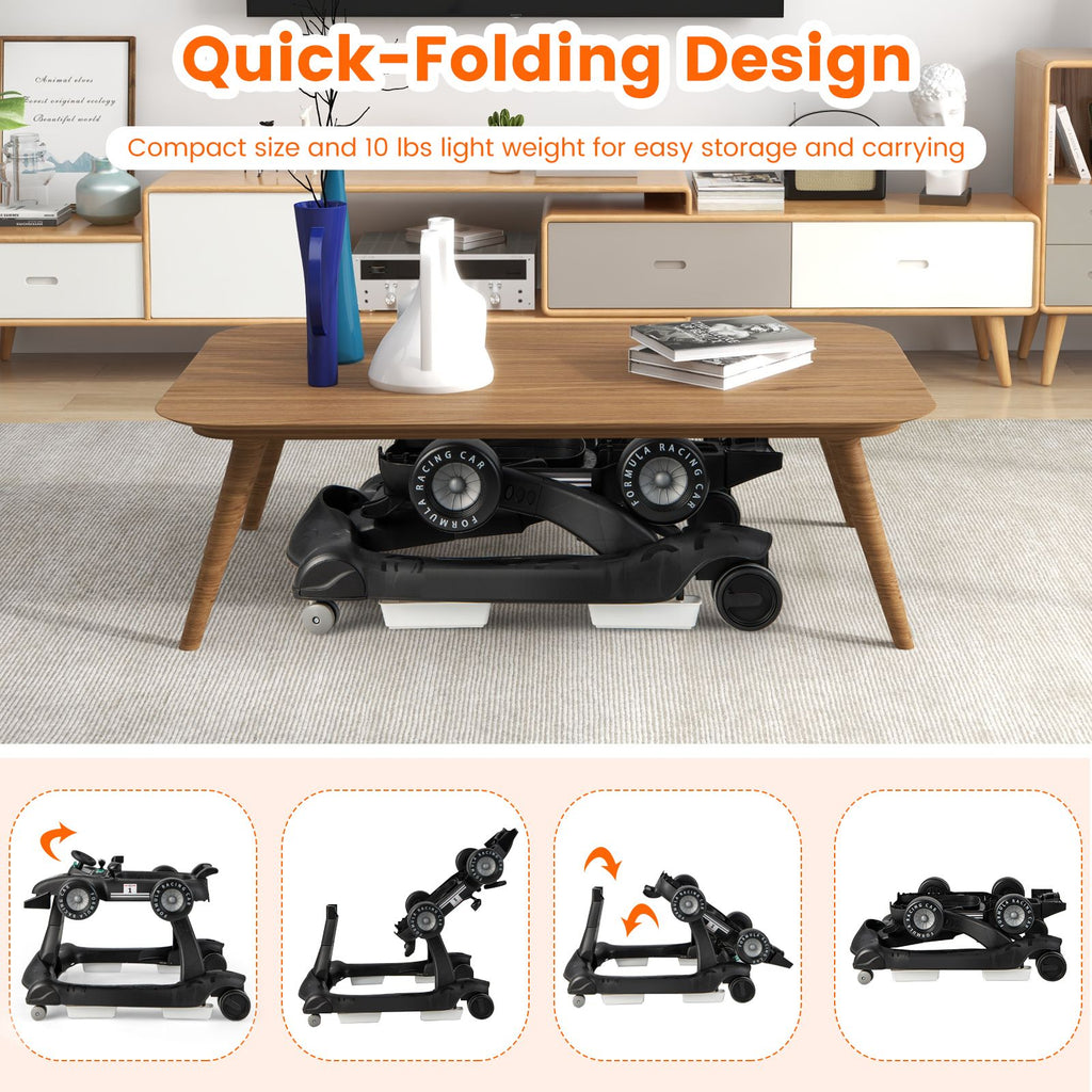 4-In-1 Baby Push Walker with Adjustable Height and Speed