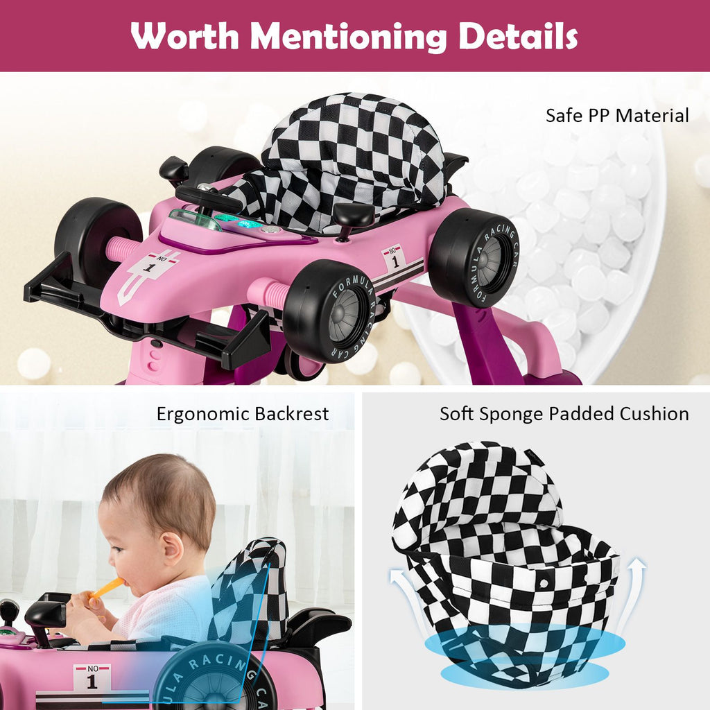 4-In-1 Baby Push Walker with Adjustable Height and Speed