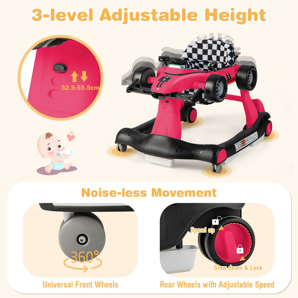 4-In-1 Baby Push Walker with Adjustable Height and Speed