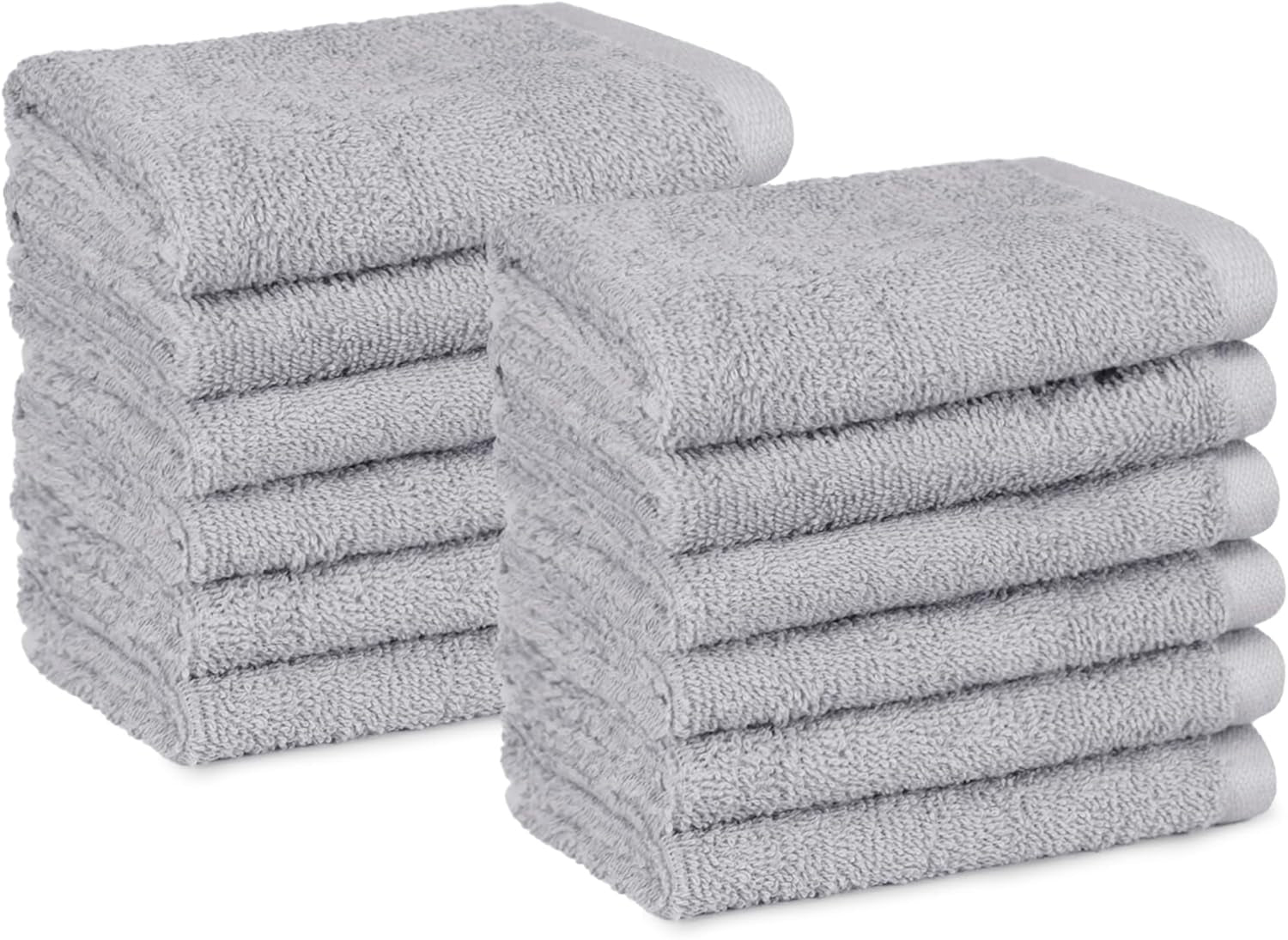 Face Towel Set for Bathroom, 100% Cotton Extra Absorbent Fast Drying Face Cloths 30 X 30 Cm, Grey, 12-Pack