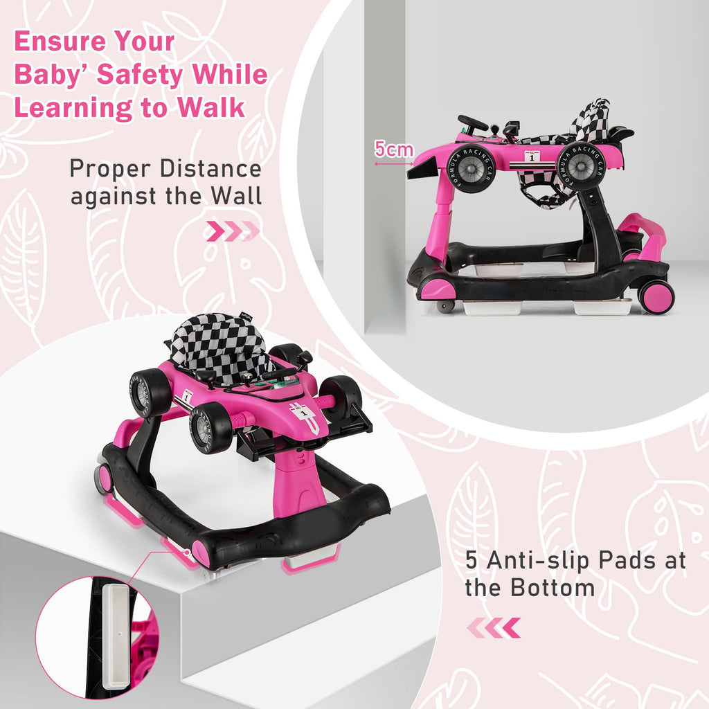 4-In-1 Baby Push Walker with Adjustable Height and Speed