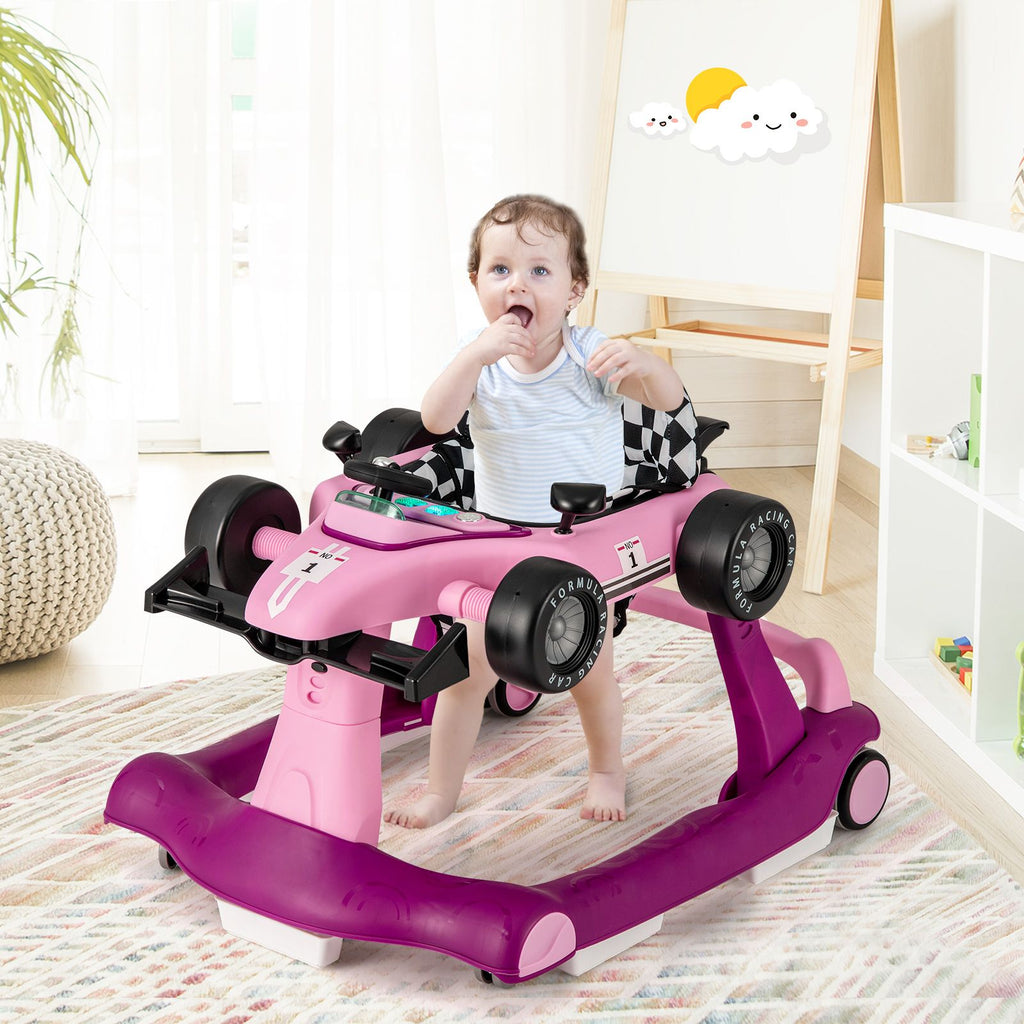 4-In-1 Baby Push Walker with Adjustable Height and Speed