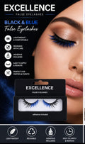 Excellence Black &blue False Eyelashes With Adhesive Reusable Party Makeup