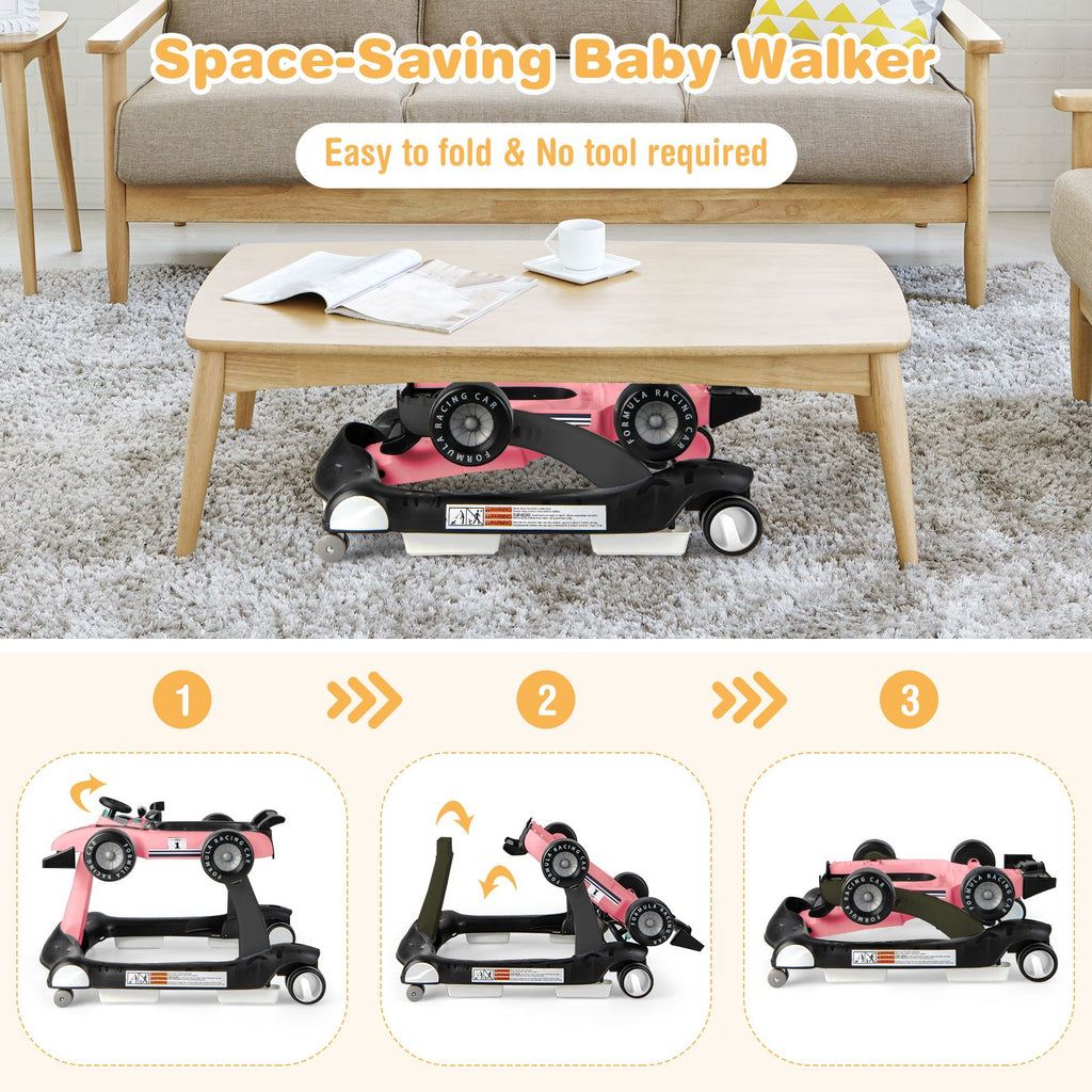 4-In-1 Baby Push Walker with Adjustable Height and Speed