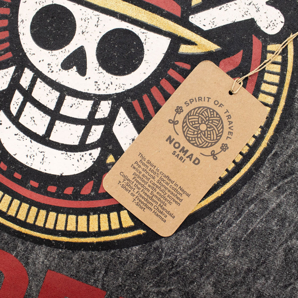 Nomad Sari Stonewashed Cotton T-Shirt - Rebel - Charcoal - Medium