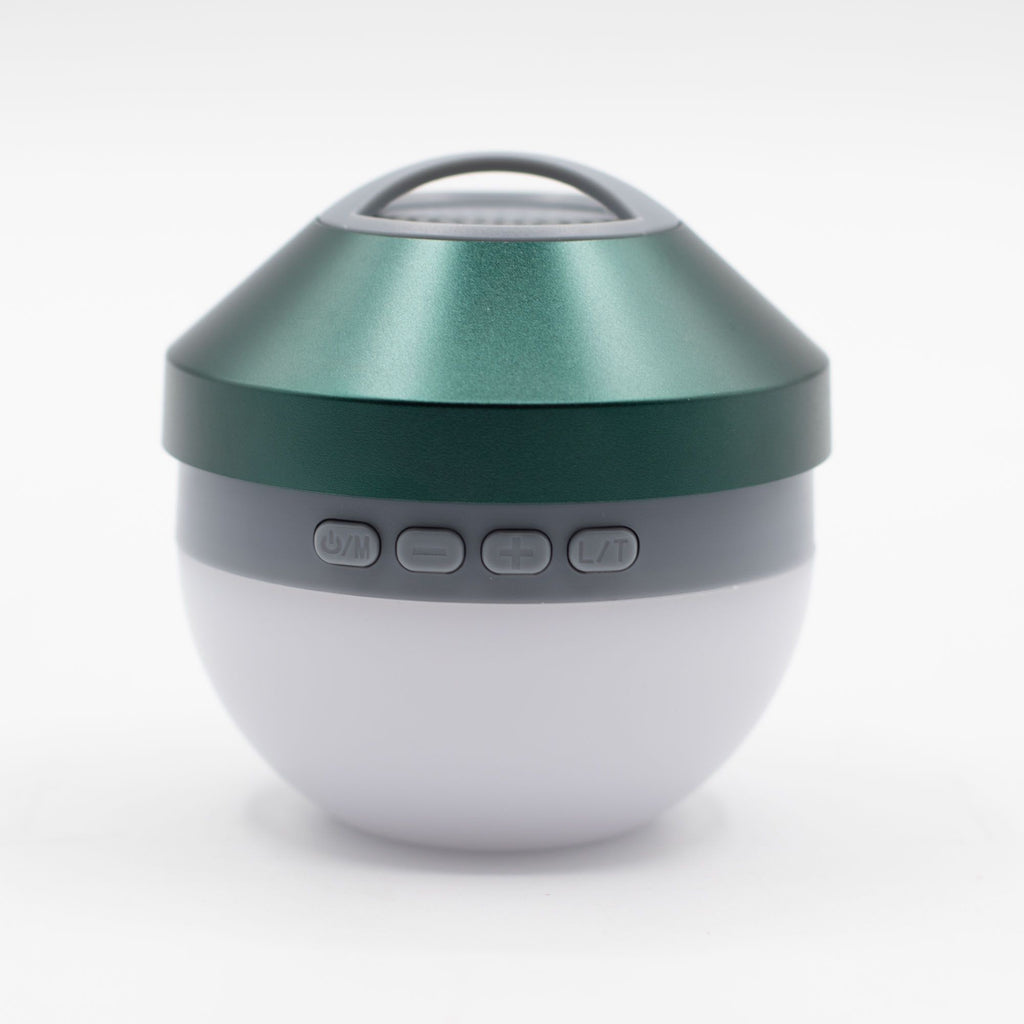 Green Camping Hanging Light and Mini Speaker
