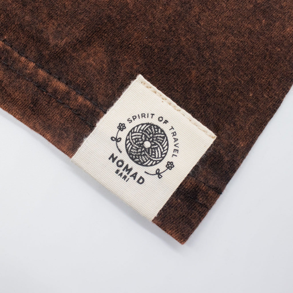 Nomad Sari Stonewashed Cotton T-Shirt - Sun & Zodiac - Brown - Large