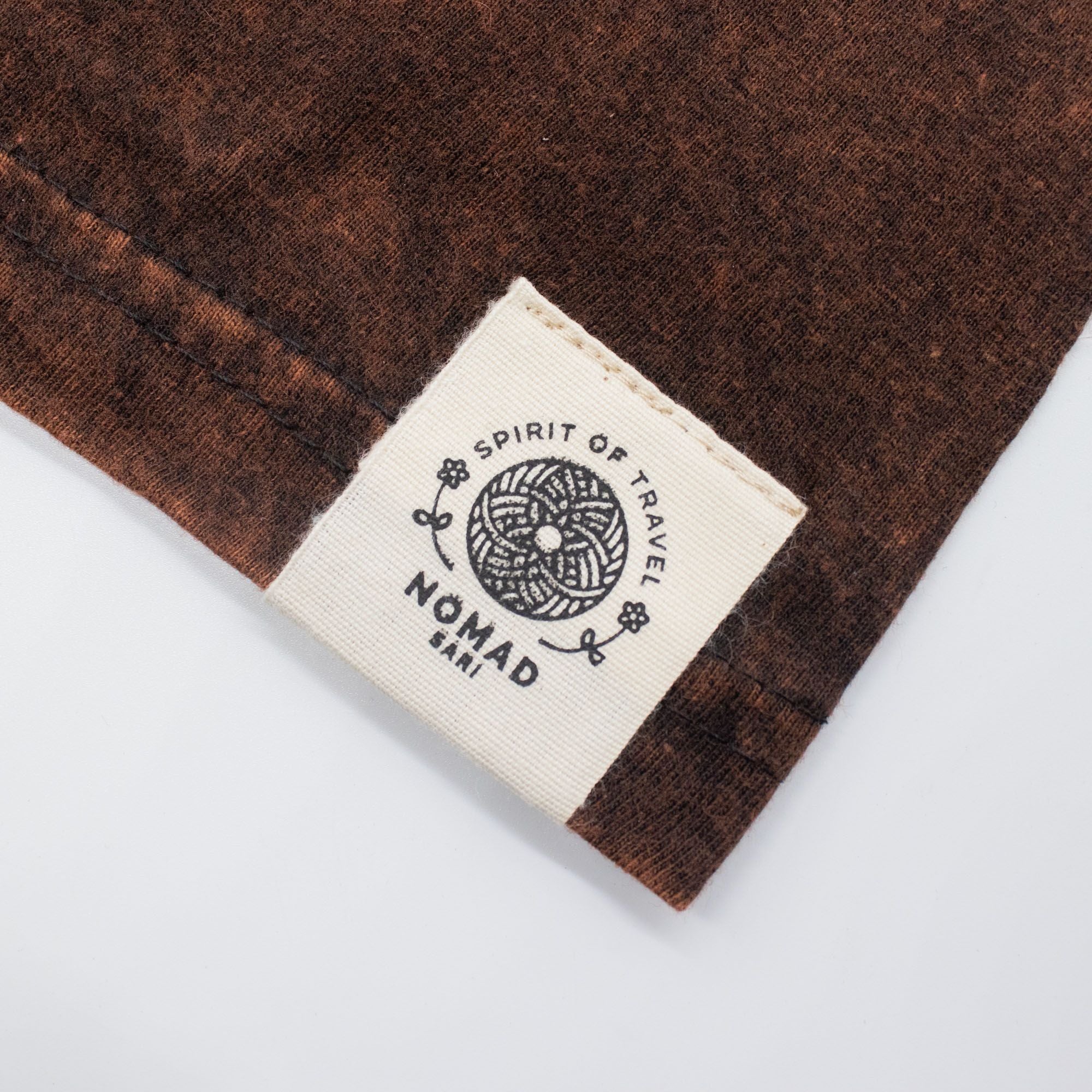 Nomad Sari Stonewashed Cotton T-Shirt - Sun & Zodiac - Brown - Large