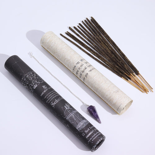 Ancient Witch Spell Incense - Seduction - Amethyst Pendulum
