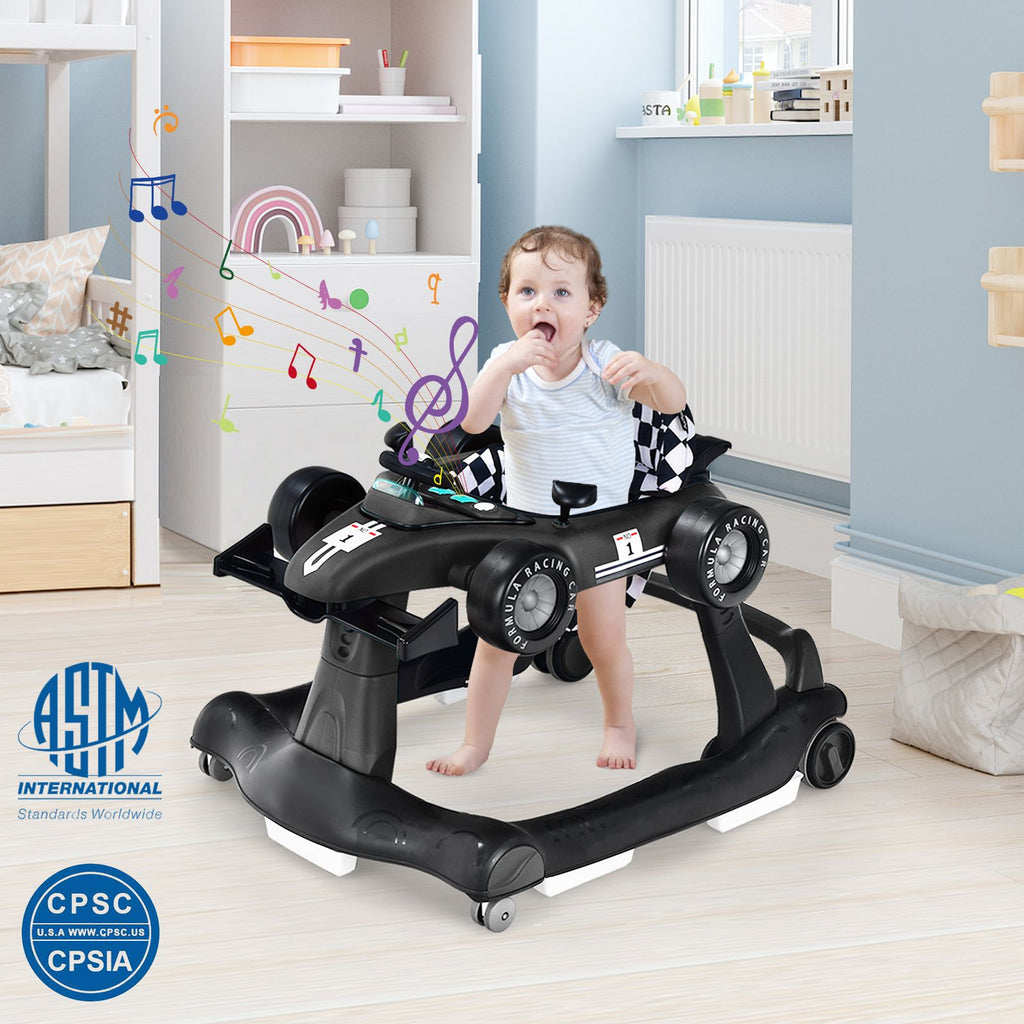 4-In-1 Baby Push Walker with Adjustable Height and Speed
