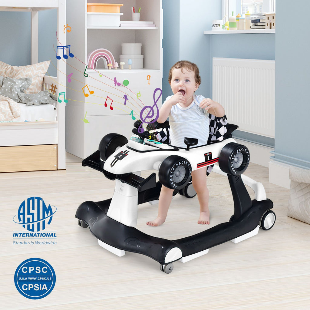 4-In-1 Baby Push Walker with Adjustable Height and Speed