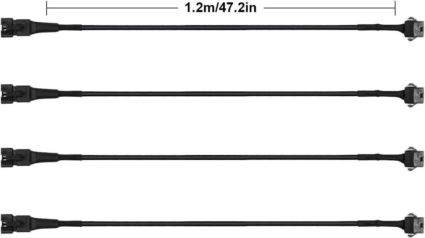 4 PCS 47 Inch Extension Cables for Use with LED Rock Lights, RGB NEON Accent Kits for LED Motorcycle ATV, SUV Car Light Multi-Color Neon Strip (4Pcs)